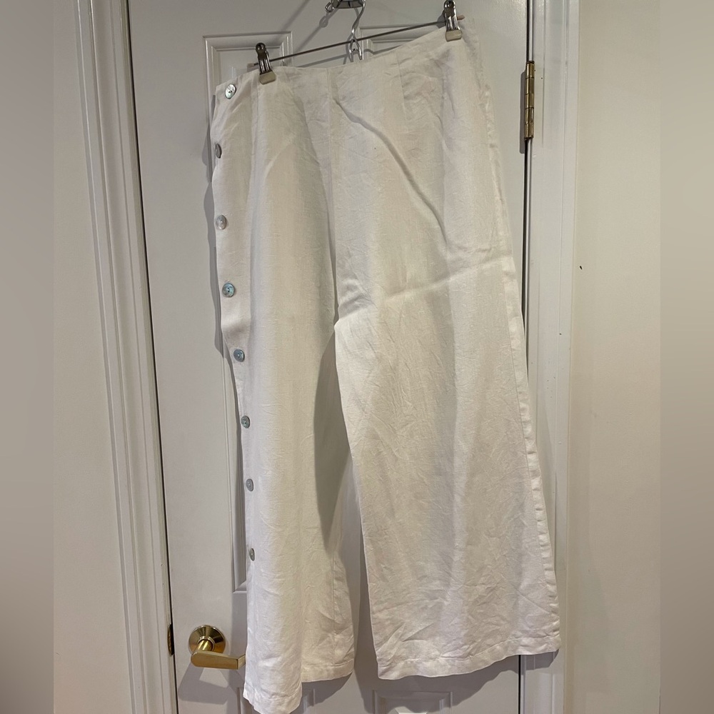 White linen pants